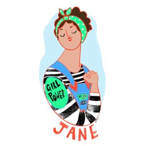 Personalised Girl Power A3 Giclee prints available from Jane Middleton Art