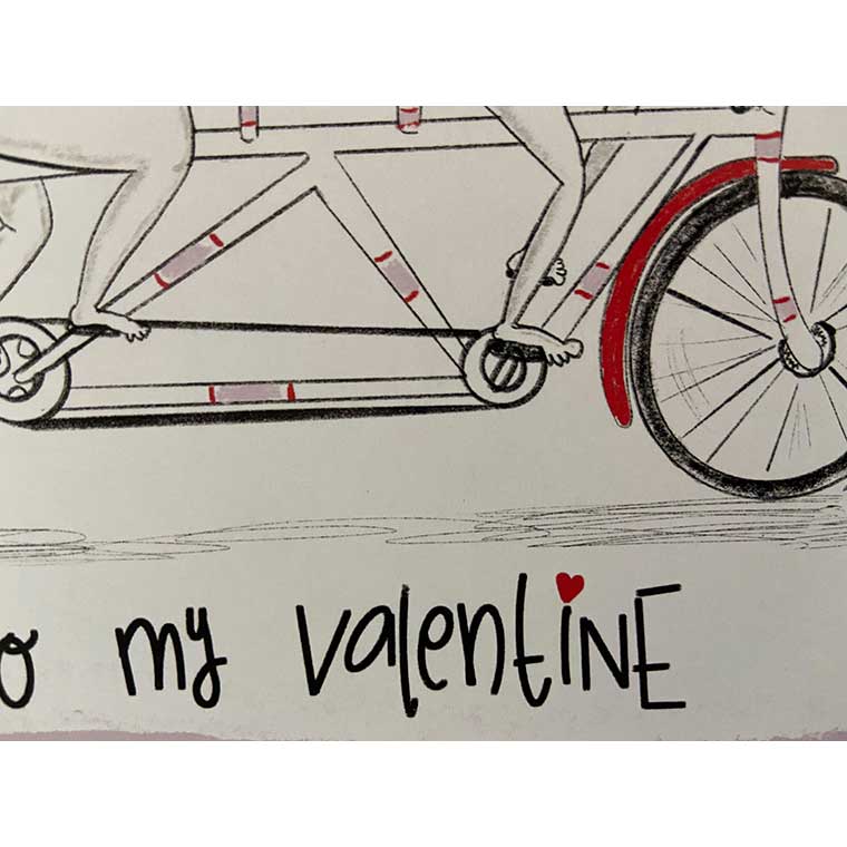 e my valentine card. A couple peddling on their bicycle in the nude! A funny one to make your loved one smile.