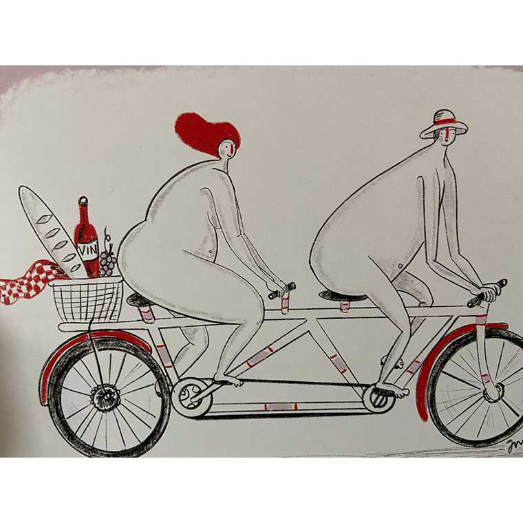 e my valentine card. A couple peddling on their bicycle in the nude! A funny one to make your loved one smile.