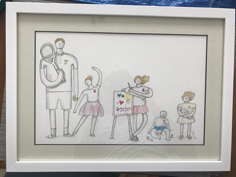 Family original artwork by Jane Middleton Art - SOLD