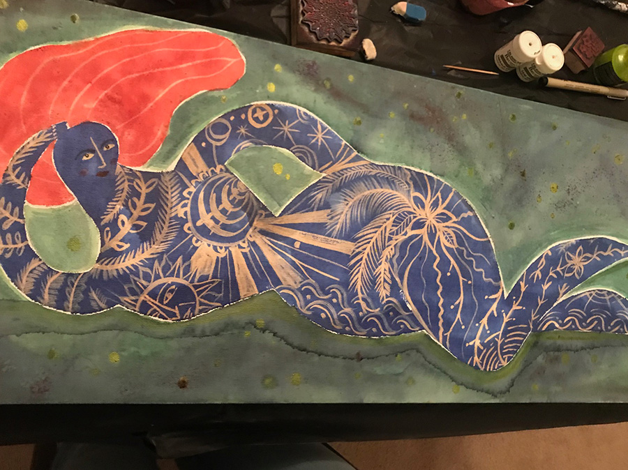 Reclined Tattooed Lady - SOLD