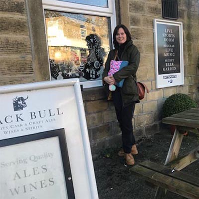 Black Bull Public House, window mural by Jane Middleton Art