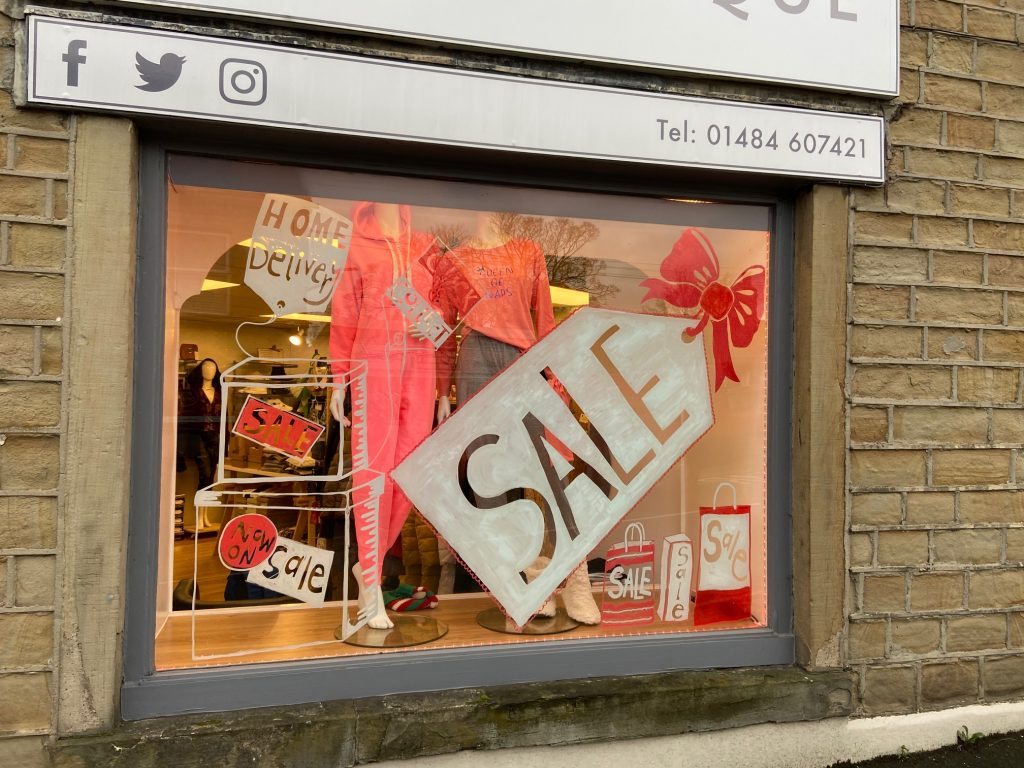 Dare Boutique Dare Boutique, window murals by Jane Middleton Art