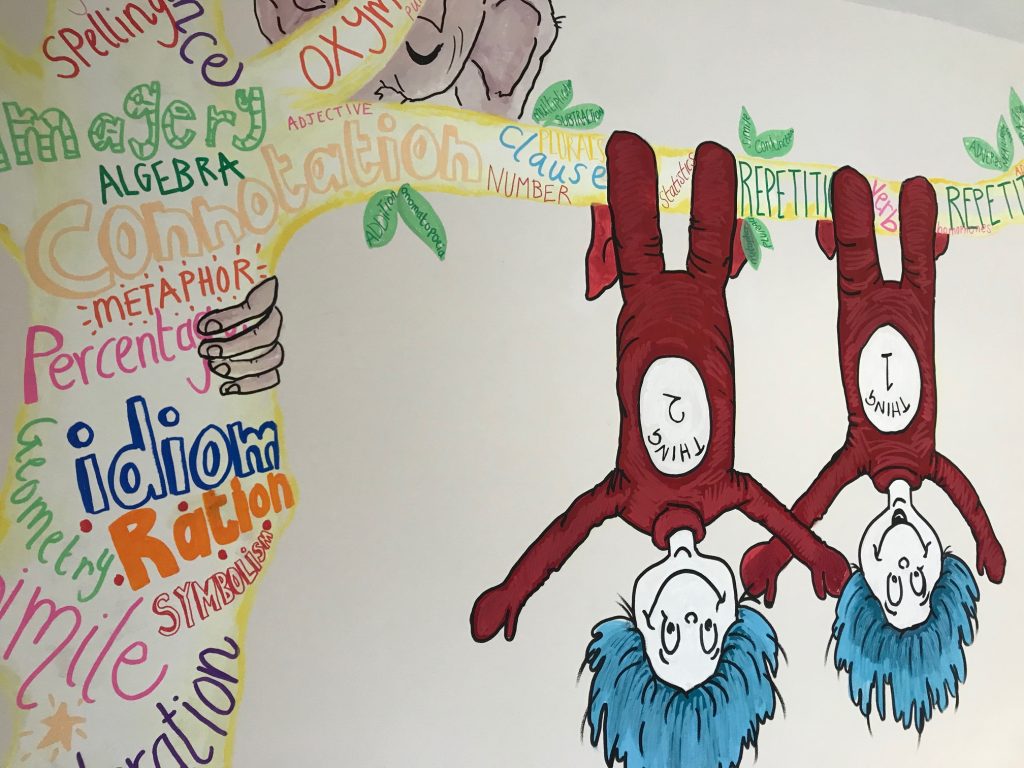 Oak Tuition Centre Almondbury wall murals by Jane Middleton Art