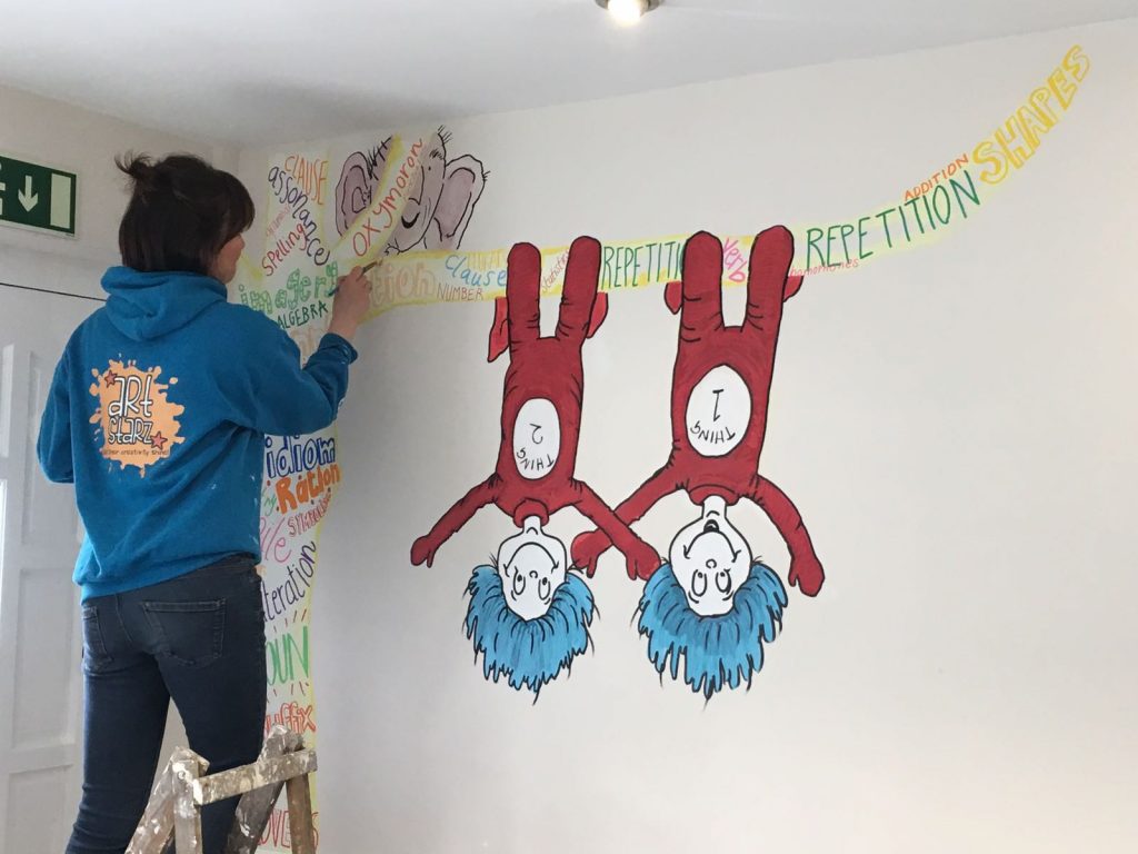 Oak Tuition Centre Almondbury wall murals by Jane Middleton Art