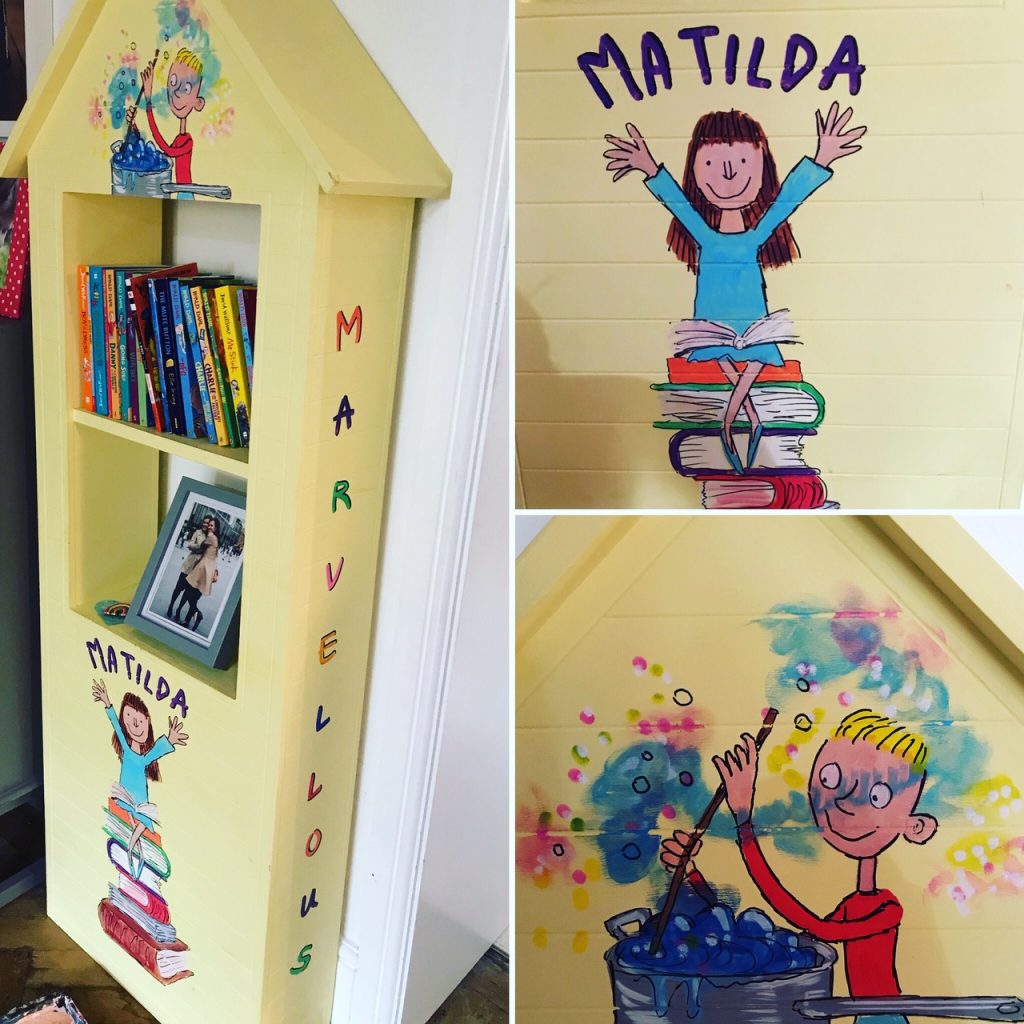 Playroom furniture murals based on Roald Dahl book characters by Jane Middleton Art