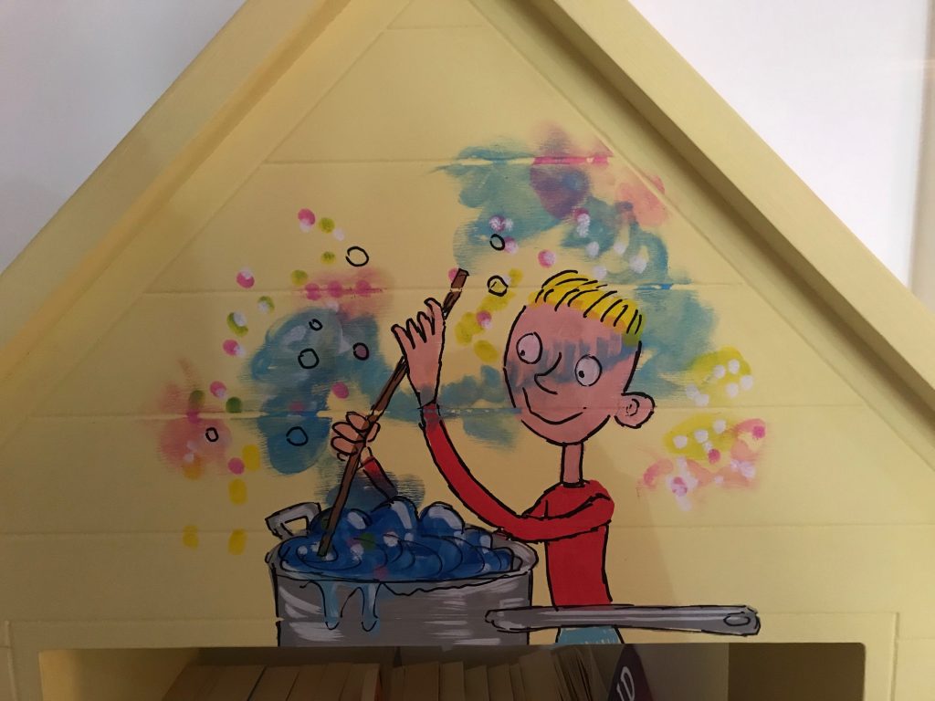 Playroom furniture murals based on Roald Dahl book characters by Jane Middleton Art