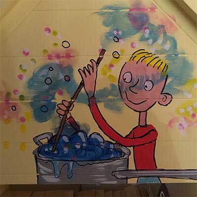 Playrom furniture murals based upon Roald Dahl book characters by Jane Middleton Art