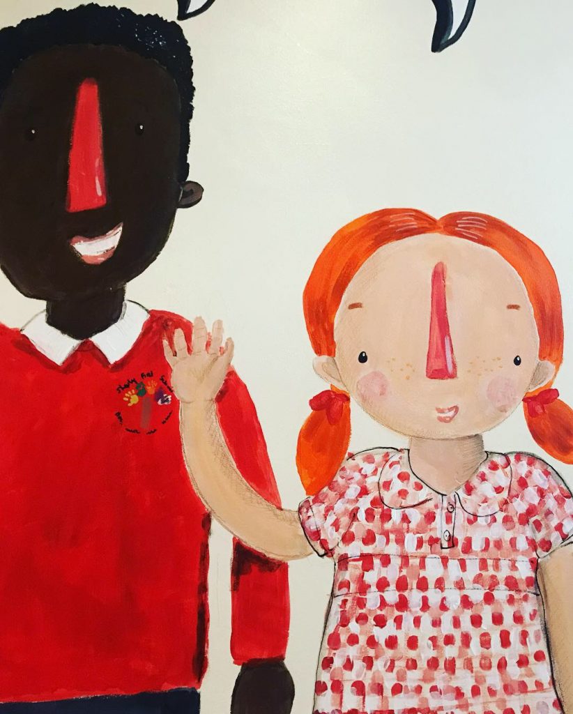 Shepley First School indoor murals by Jane Middleton Art