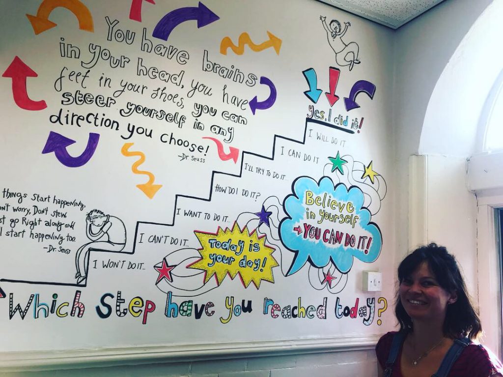 Shepley First School indoor murals by Jane Middleton Art