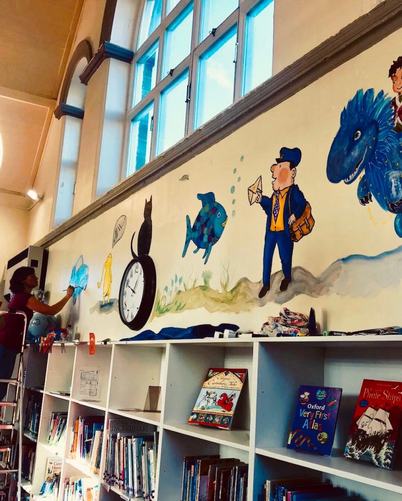Shepley First School indoor murals by Jane Middleton Art