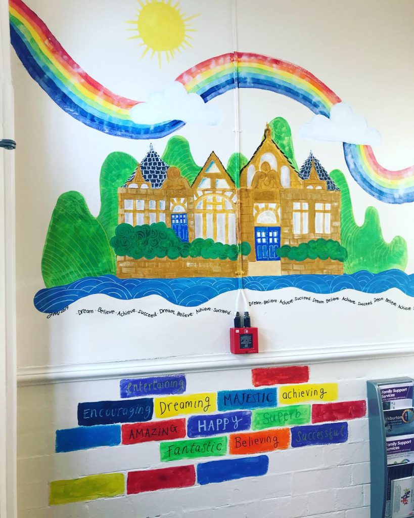 Shepley First School indoor murals by Jane Middleton Art