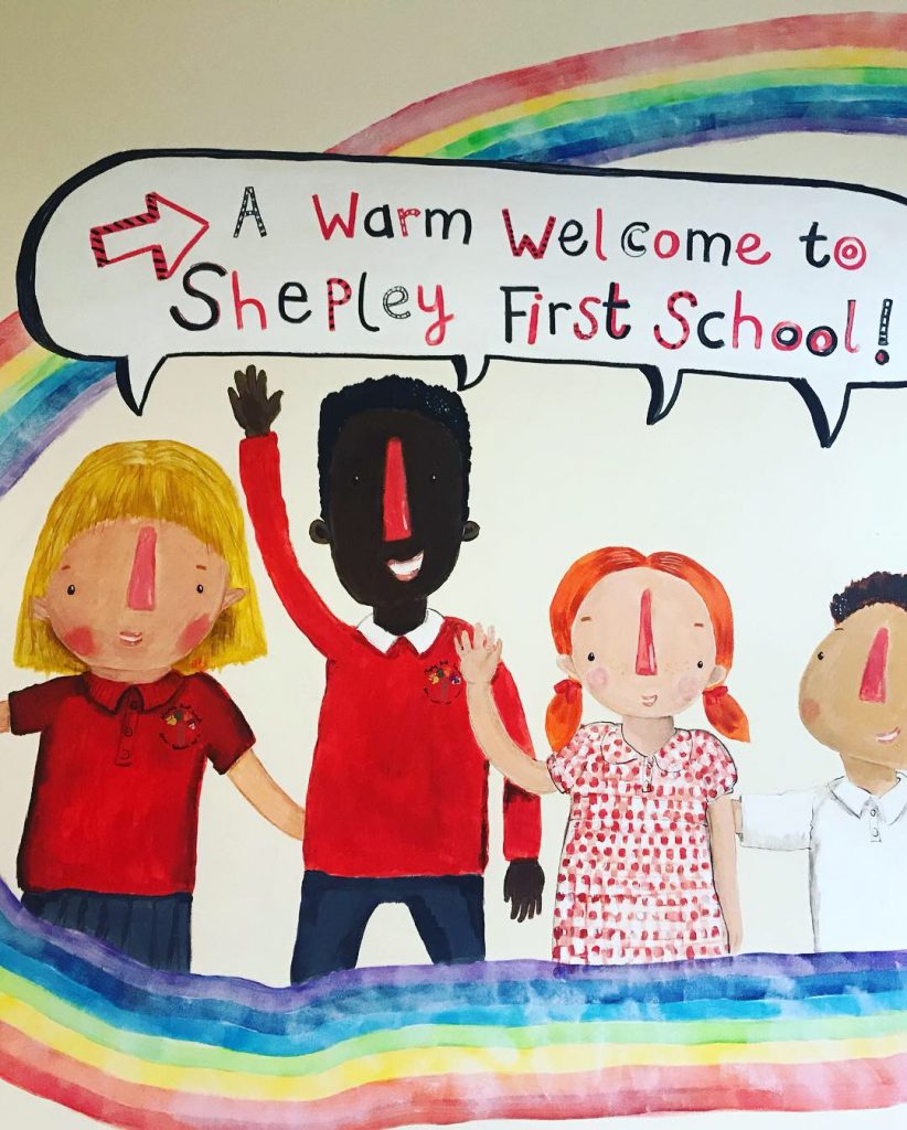 Shepley First School indoor murals by Jane Middleton Art