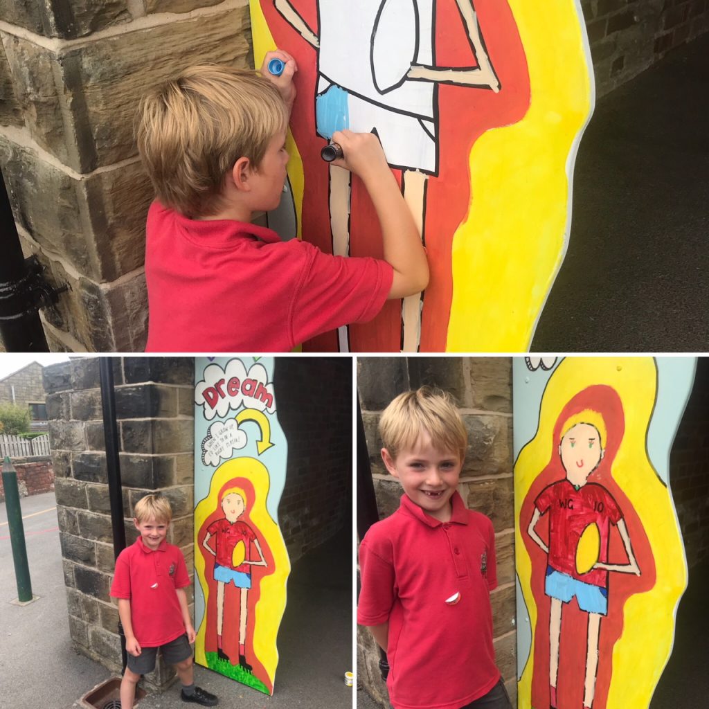 Shepley First School Outdoor mural by Jane Middleton Art