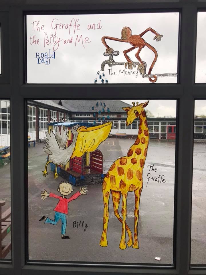 Sunny Lane Primary Barnsley Sunny Lane Primary Barnsley window murals by Jane Middleton Art