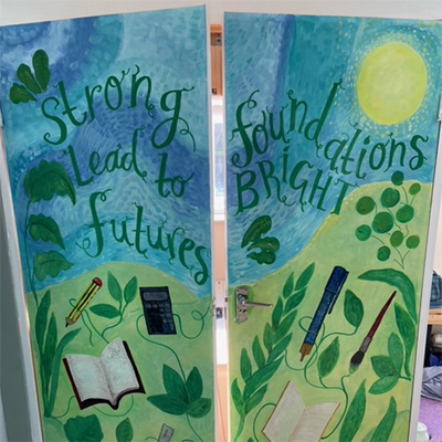 Wall murals at the Eden Centre Crosland Moor by Jane Middleton Art