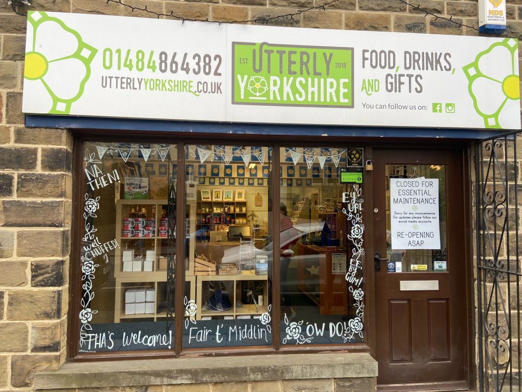 Utterly Yorkshire Utterly Yorkshire, Denby Dale, window mural by Jane Middleton Art