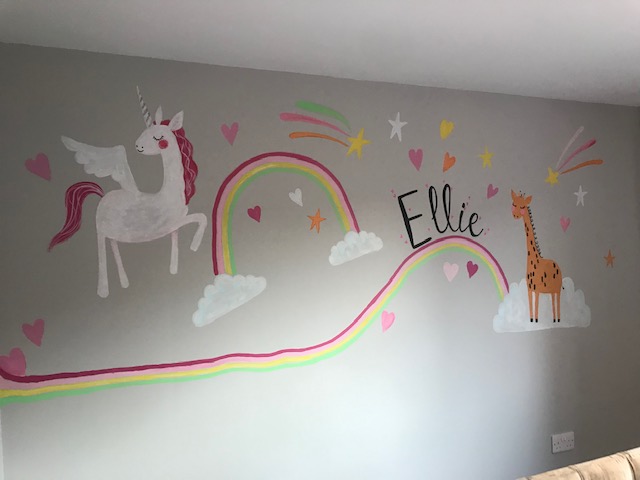 girls-bedroom-shepley Wall mural in girl's bedroom in Shepley by Jane Middleton Art