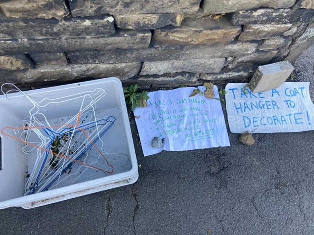 Decorate a Coat Hanger collaborative installation for ArtattheHouse 2022
