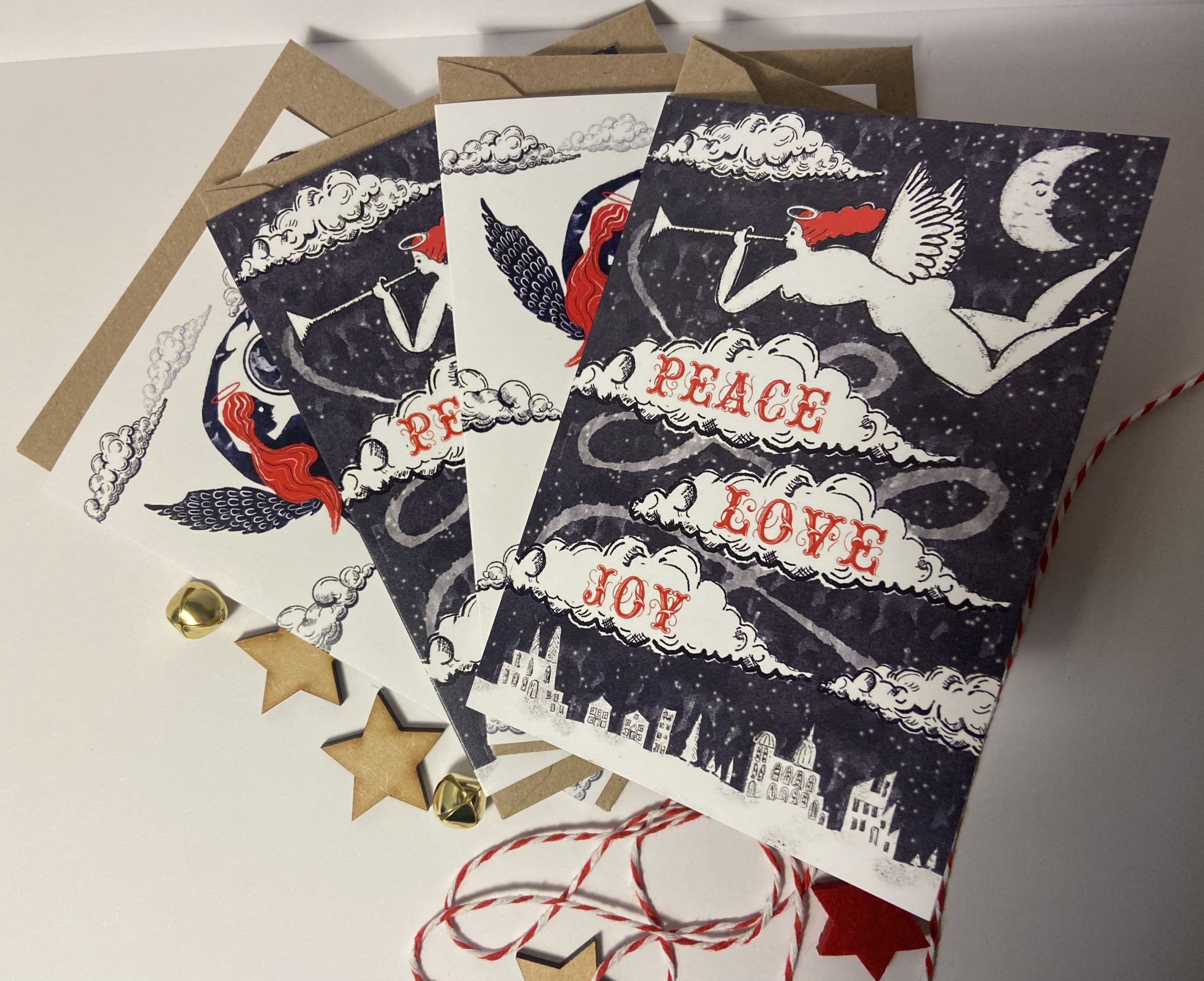 Angels Christmas card bundle of 4 - Image 2