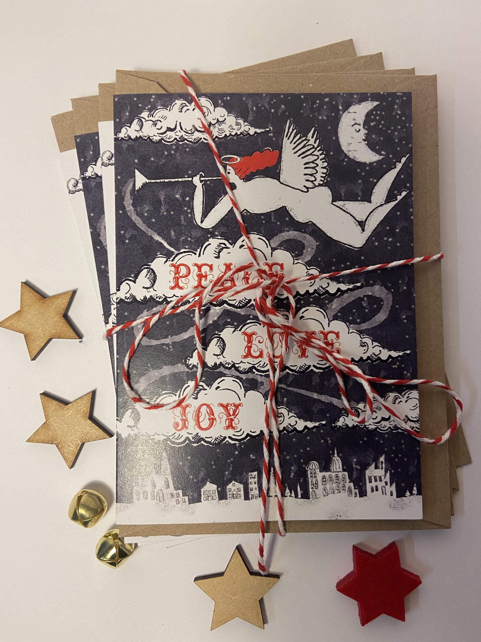 Angels Christmas card bundle of 4