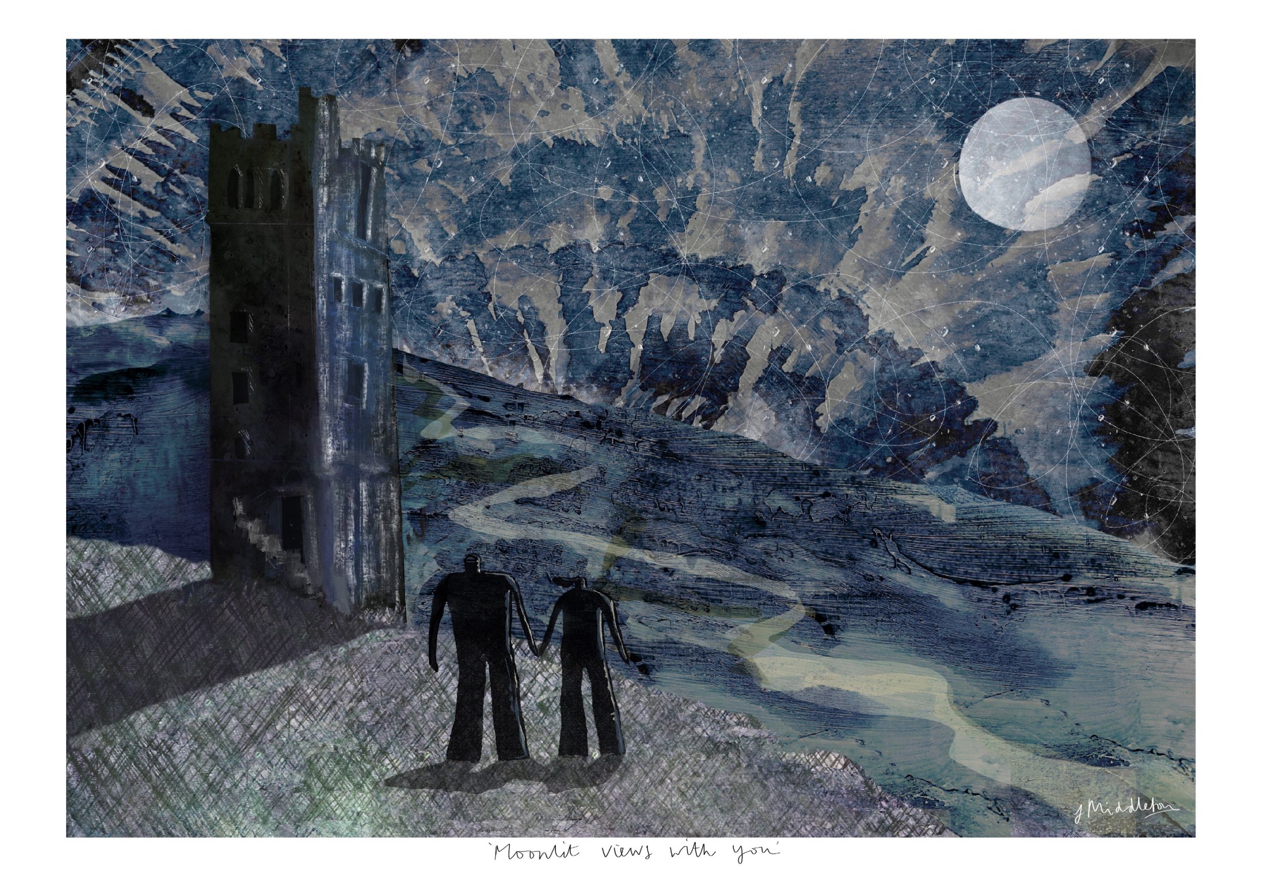 ‘Moonlit views with you’ A3 Giclee Print