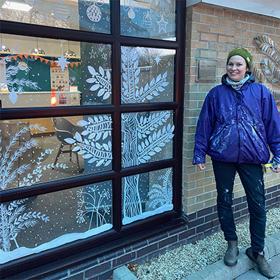 Barnsley Hospice window murals by Jane Middleton Art