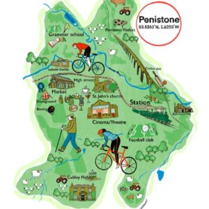 Penistone Map A4 print