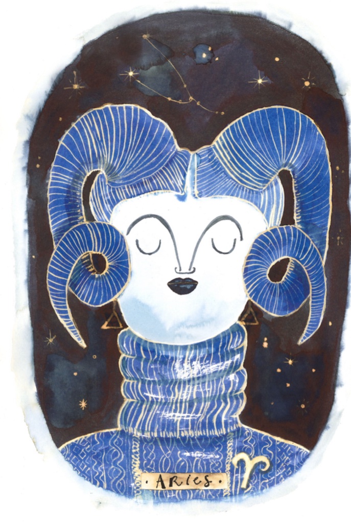 ARIES star sign giclee print A3