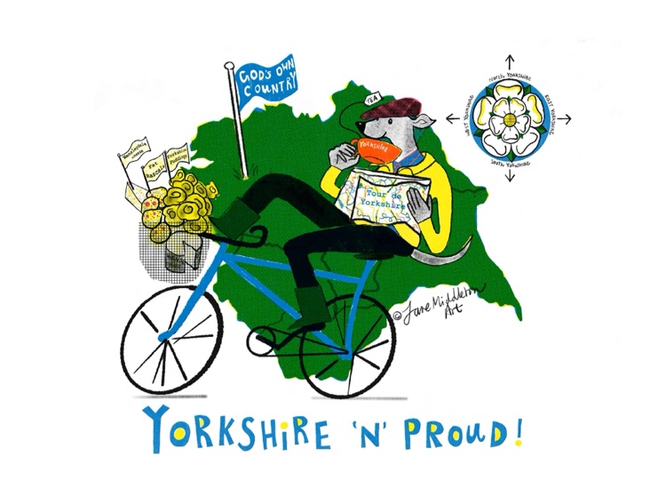 WHIPPET ON BIKE: Yorkshire n proud!