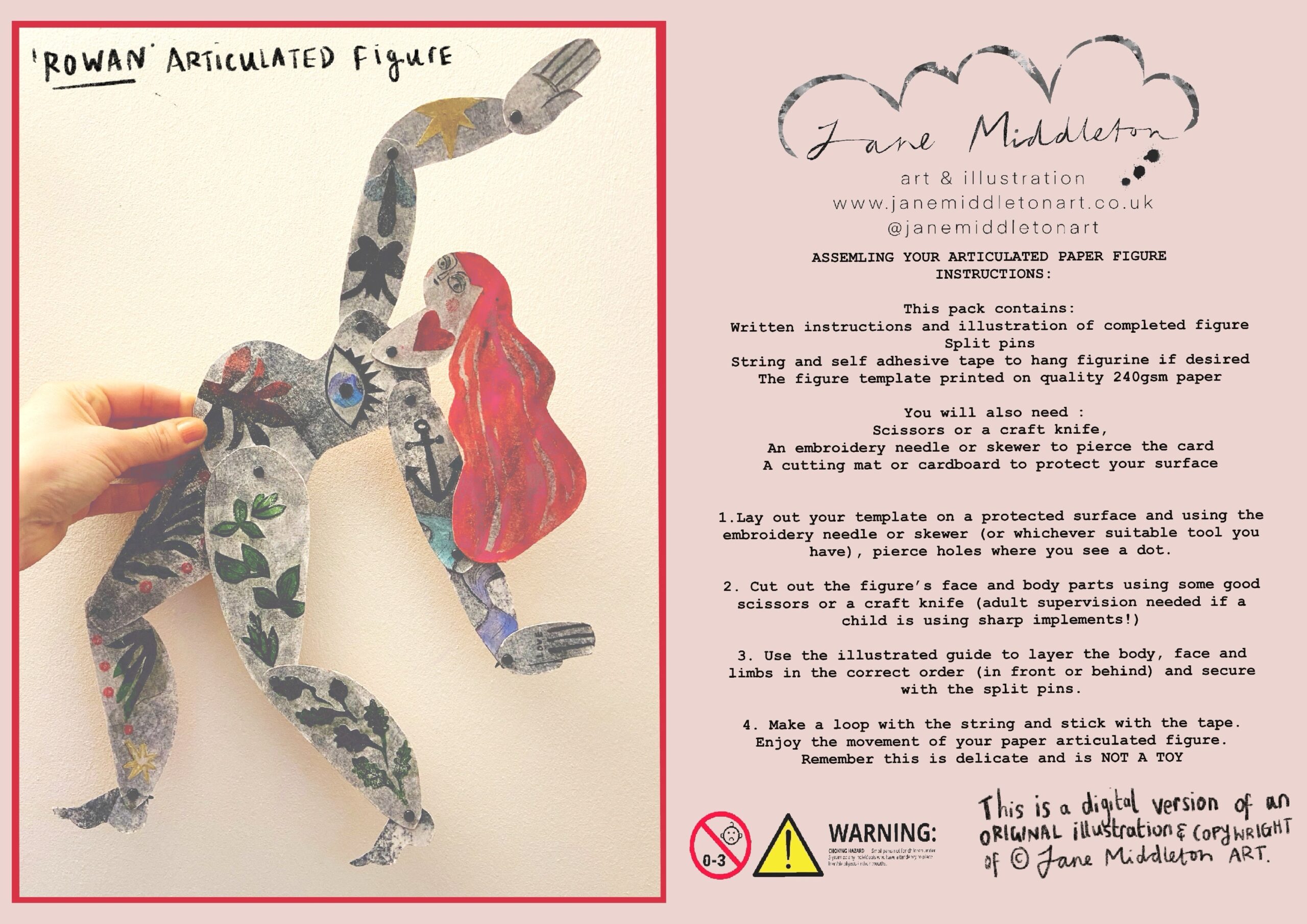 Rowan articulated paper figure
