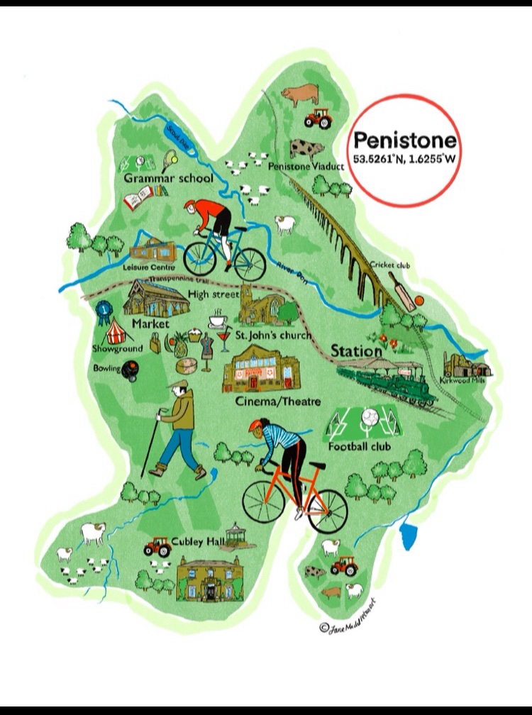 A3 penistone map print